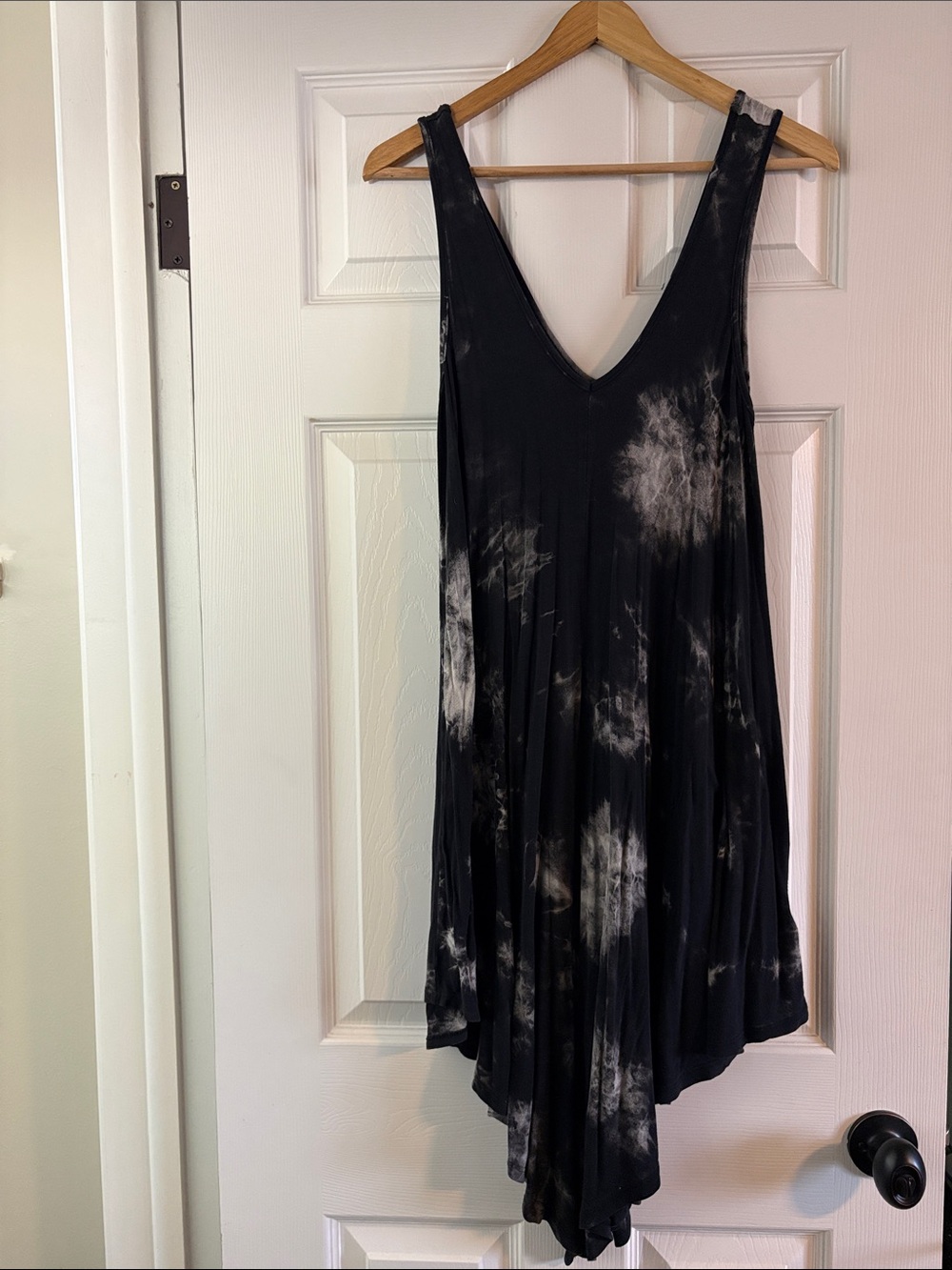 Ecote Black Tie-Dye Mini Dress